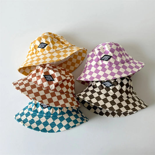 Checkerboard Plaid Kids Bucket Hat