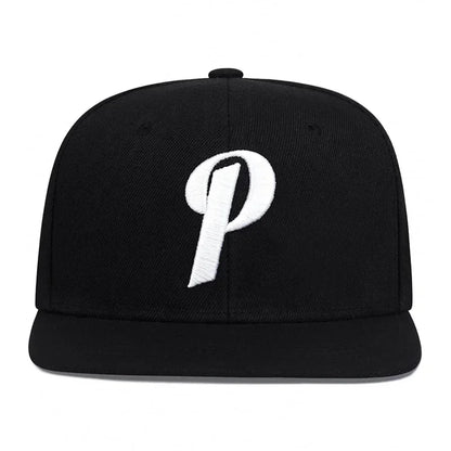 Unisex P Letter Embroidery Hip Hop Snapback Cap