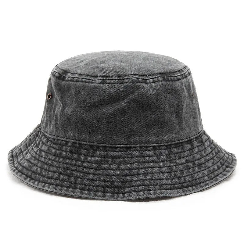 Vintage Washed Denim Foldable Bucket Hat
