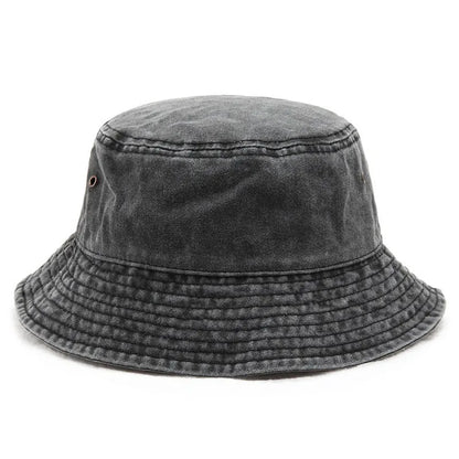 Vintage Washed Denim Foldable Bucket Hat