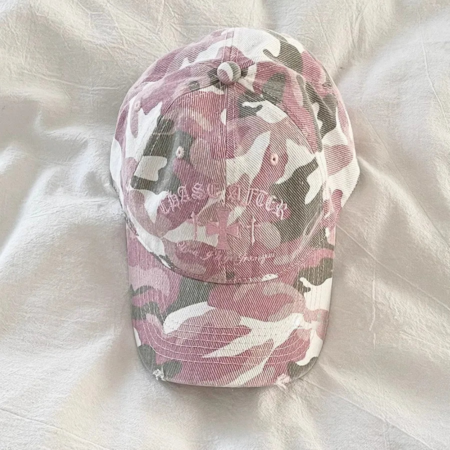 Retro Cross Stitch Camouflage Baseball Hat