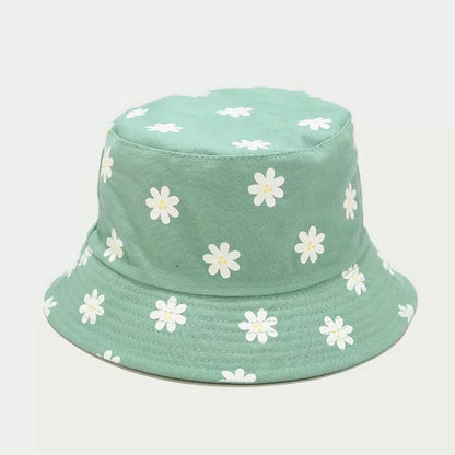 Korean Flower Printed Double Sided Bucket Hat