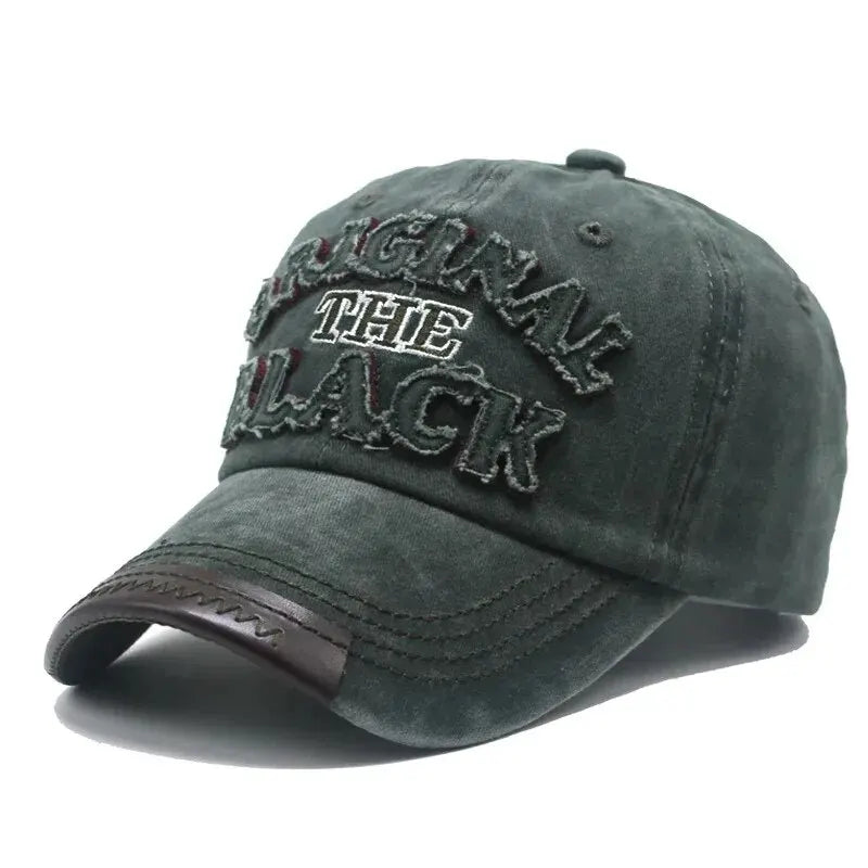 Unisex Vintage Washed Cotton Letter Embroidered Baseball Cap