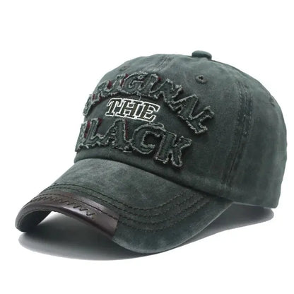 Unisex Vintage Washed Cotton Letter Embroidered Baseball Cap