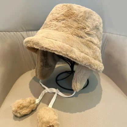 Plush Winter Ear-Protection Bucket Hat