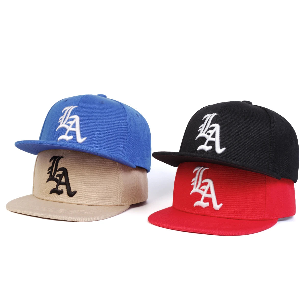 Gothic LA Letter Embroidery Kids Snapback Cap