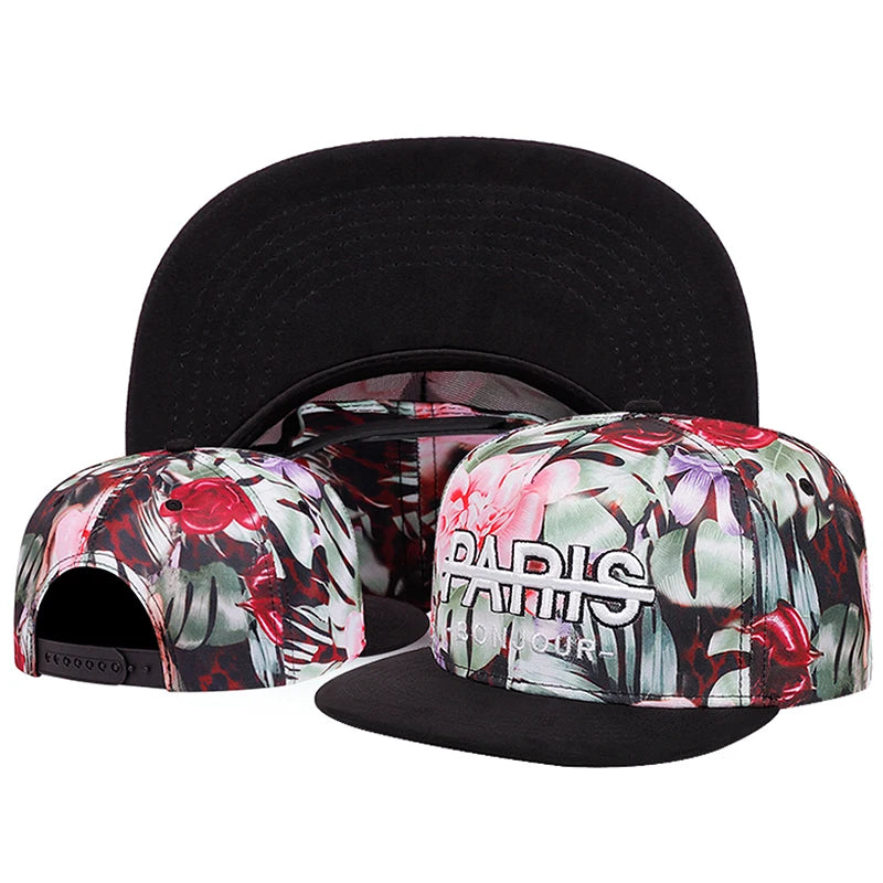 Paris Embroidered Flat Edge Baseball Cap