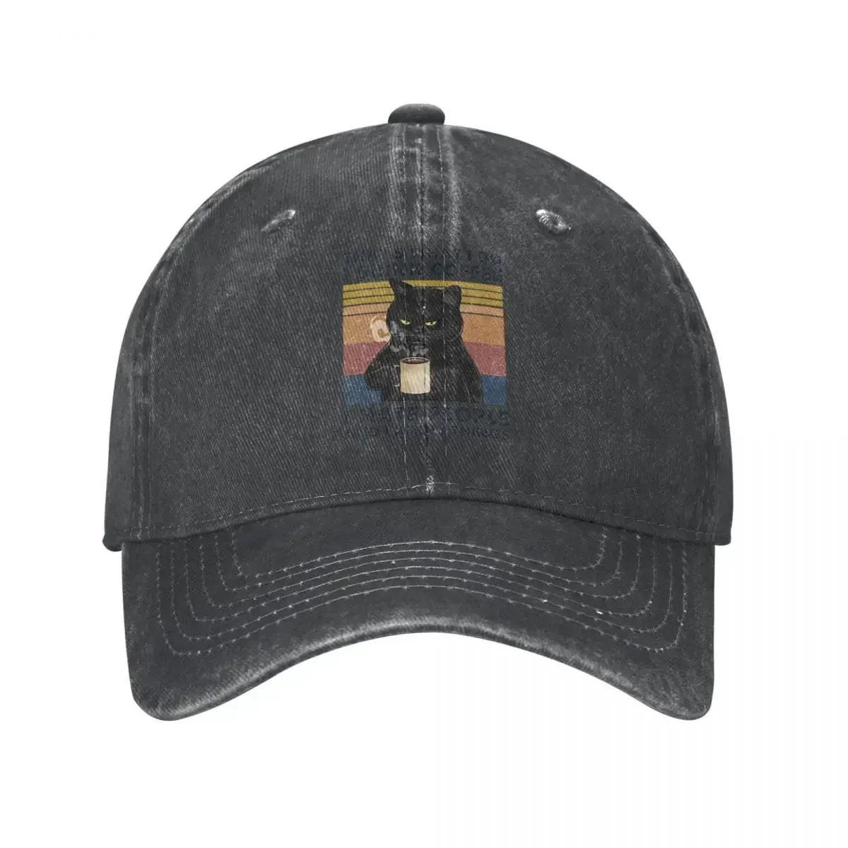 Vintage Wash I Drink Coffee Hate People Baseball Cap