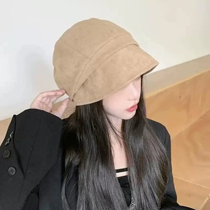 Suede Pile Warm Windproof Bucket Hat
