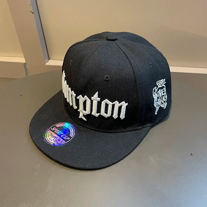 Camouflage Letter Wide Brim Hip Hop Snapback Cap