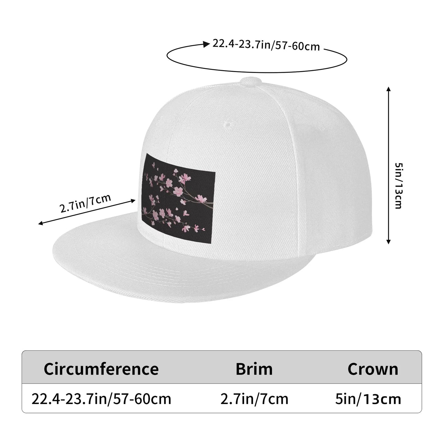 Cherry Blossom Floral Plant Pattern Snapback Cap