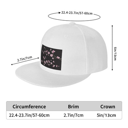 Cherry Blossom Floral Plant Pattern Snapback Cap