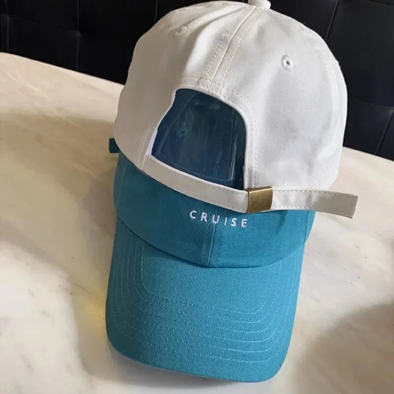 Challenge Letter Ponytail Cotton Baseball Cap