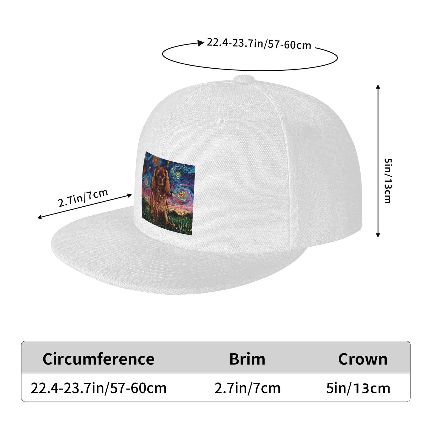 Ruby Cavalier King Charles Spaniel Night Snapback Cap