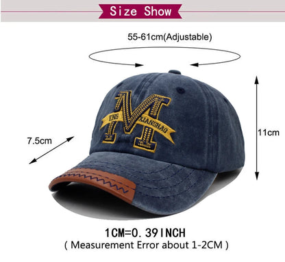 Unisex Vintage Cotton Adjustable Trucker Baseball Cap