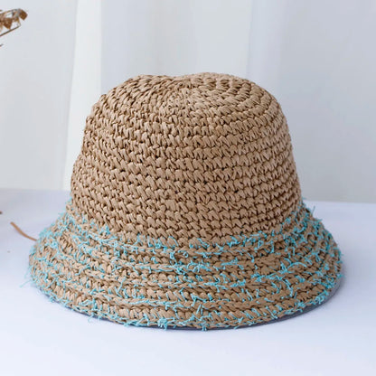 Y2K Korean Straw Summer Fisherman Bucket Hat