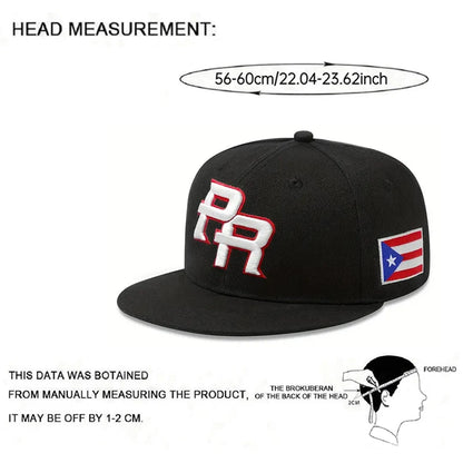 PR Side Flag Embroidered Flat Snapback Cap