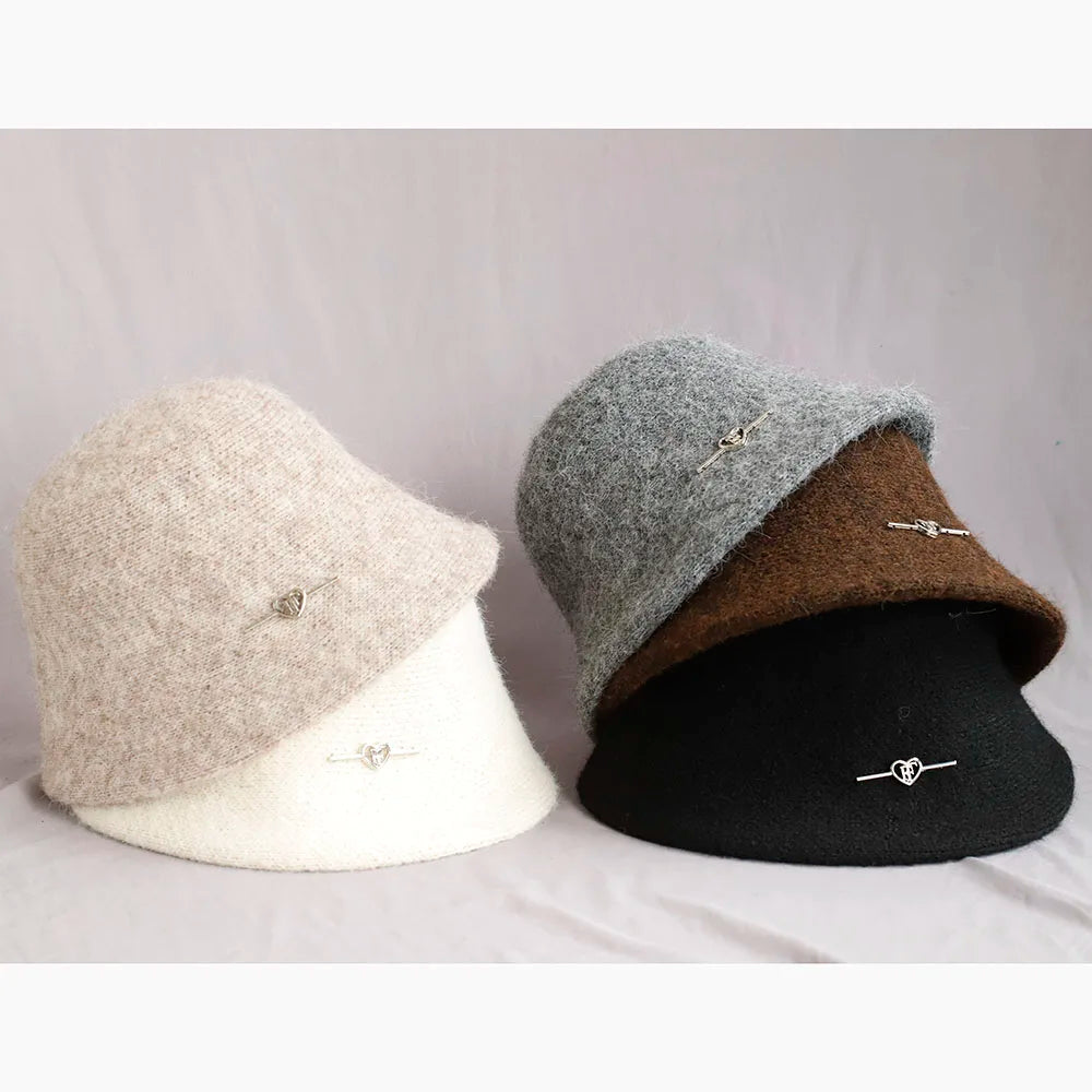 Vintage Foldable Wool Winter Bucket Hat
