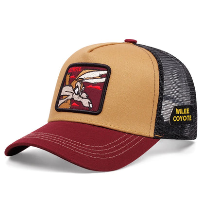Cartoon Embroidered Mesh Trucker Cap