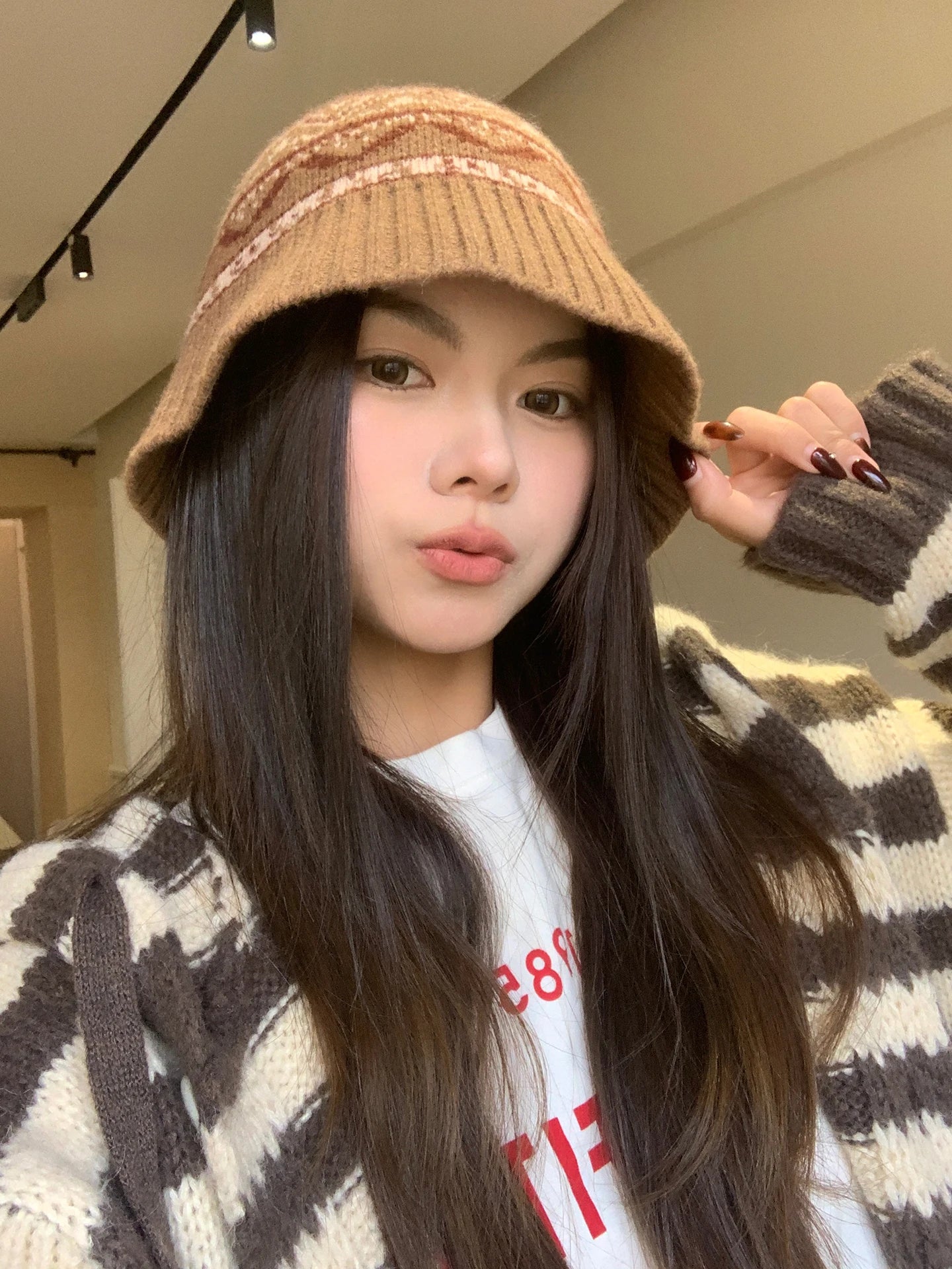 Fair Isle Wool Knit Winter Bucket Hat
