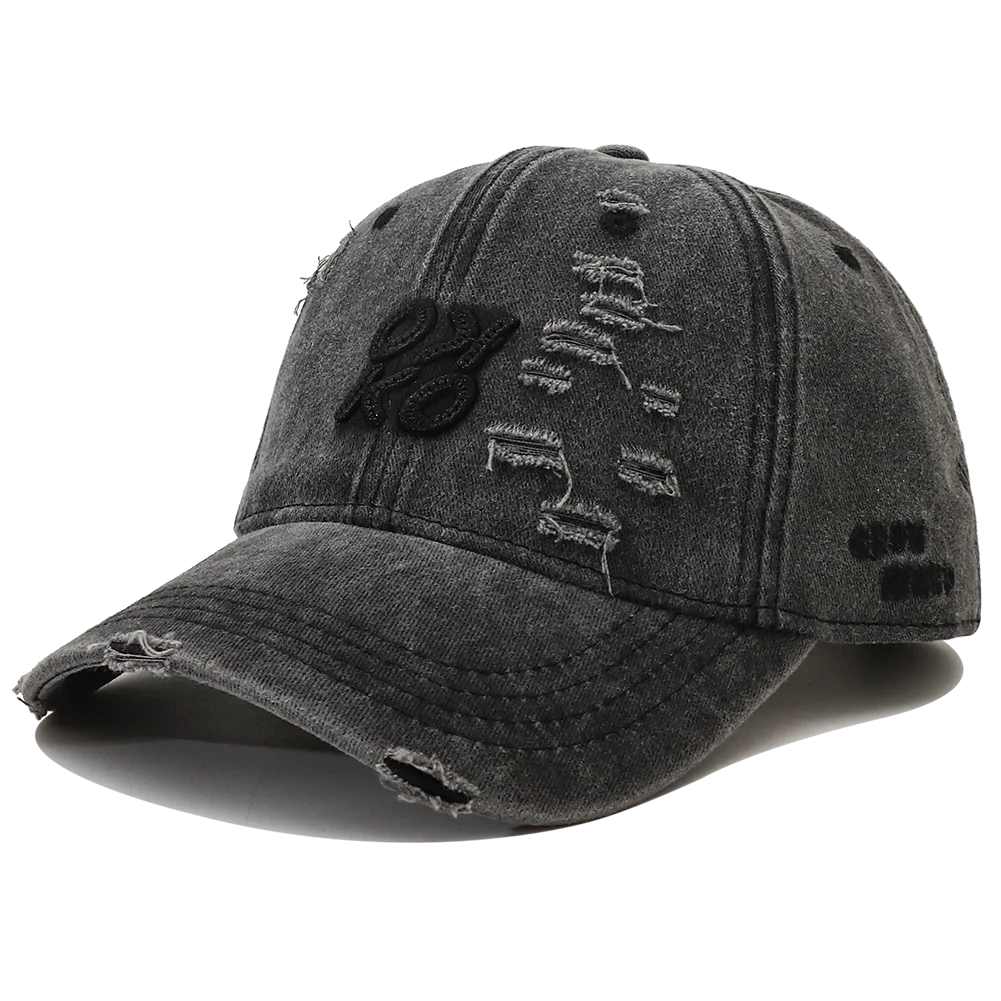 Retro Washed Letter Embroidered Baseball Cap