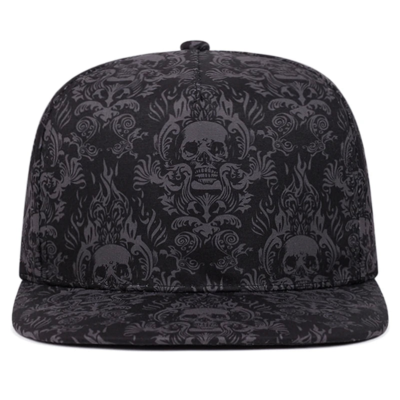Full Skull Print Street Snapback Cap