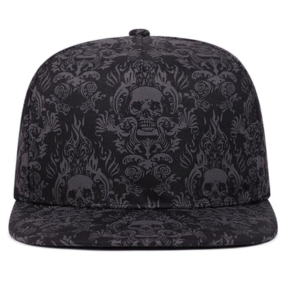 Full Skull Print Street Snapback Cap