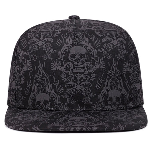 Full Skull Print Street Snapback Cap