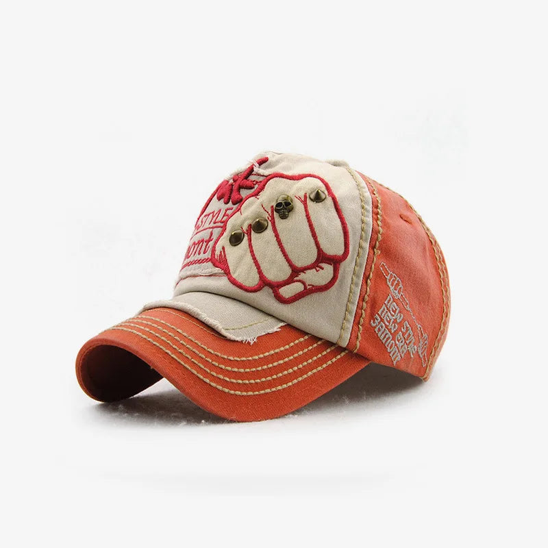 Rivet Letter Embroidered Hip Hop Baseball Cap