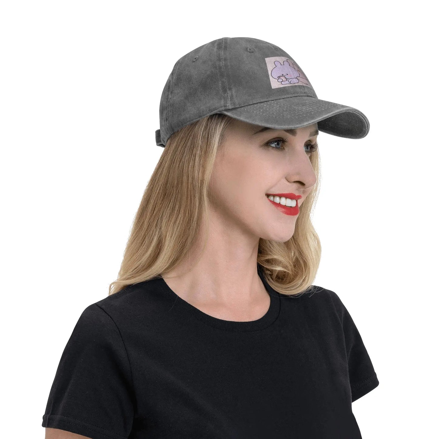 Asamimichaan Washed Denim Casual Adjustable Baseball Cap