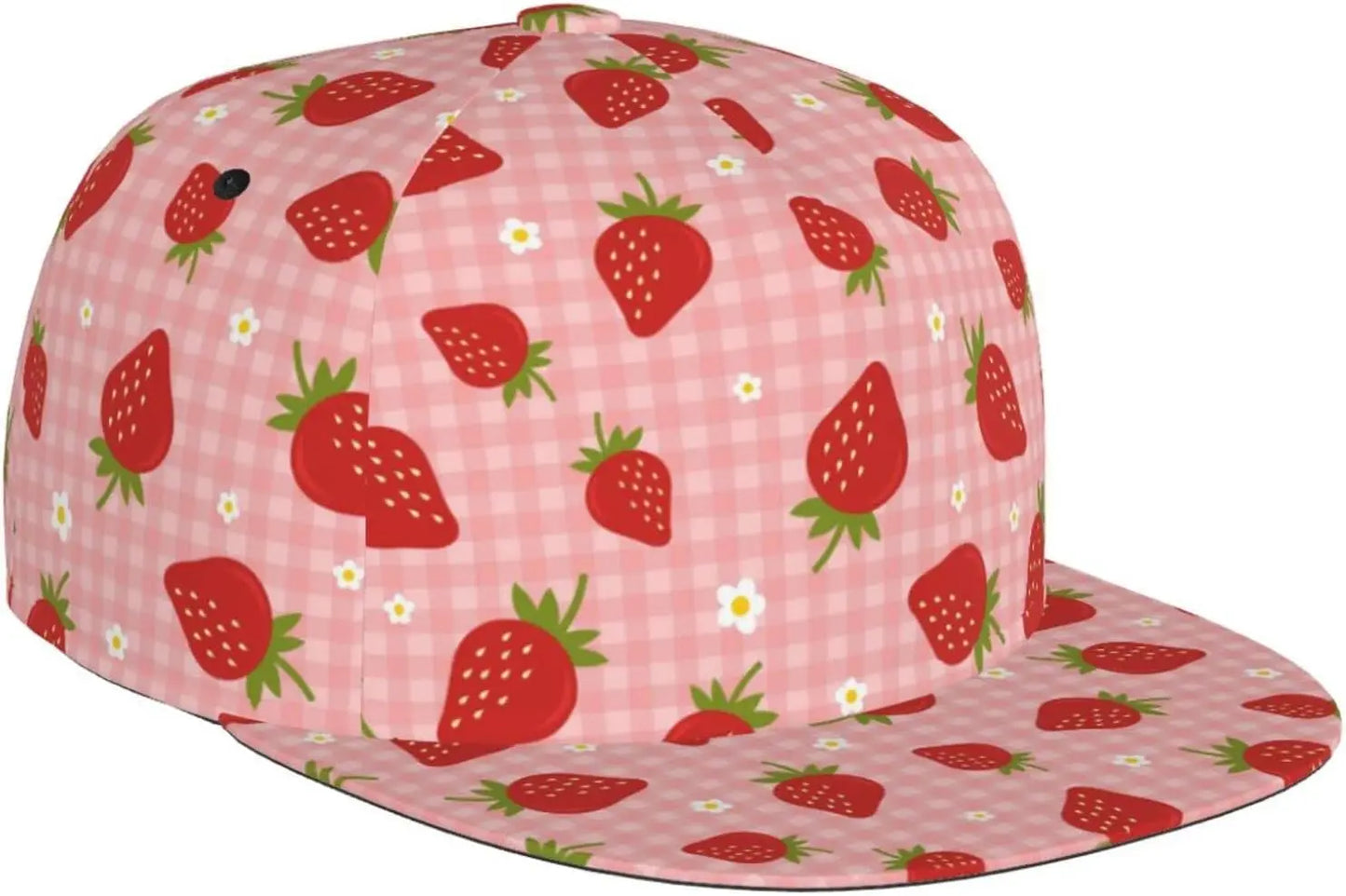 Cute Strawberry Flat Brim Snapback Cap