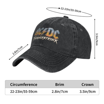 ACDC Thunderstruck Distressed Washed Unisex Baseball Cap