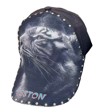 Animal Print Cotton Wide Brim Baseball Hat