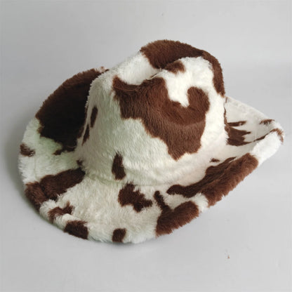 Winter Rabbit Fur Western Cowboy Fedora Hat