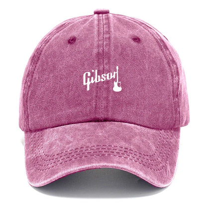 Guitar Music Vintage Washed Cotton Rock Style Baseball Cap