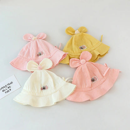 Princess Ruffle Bow Rabbit Baby Bucket Hat
