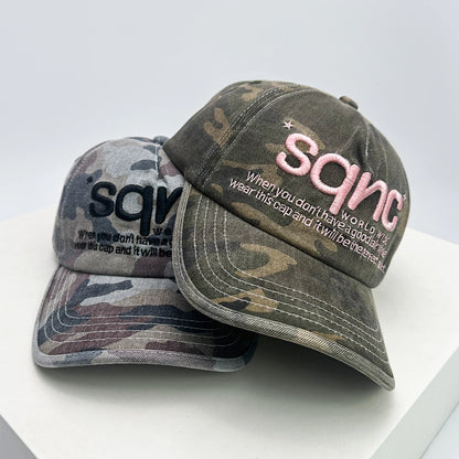 American Style Camo Embroidery Versatile Baseball Cap