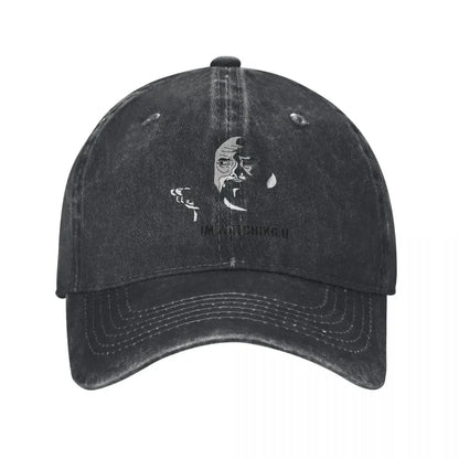 Im Watching You Trollface Denim Baseball Cap