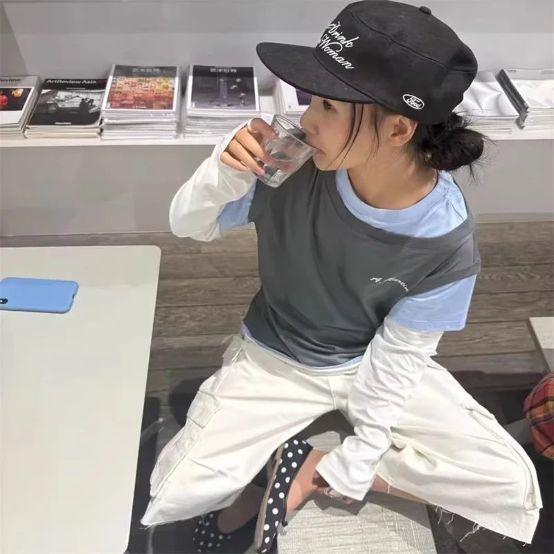 Unisex Korean Pop Letter Embroidery Snapback Cap