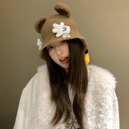 Cute Knitted Cartoon Fisherman Hat