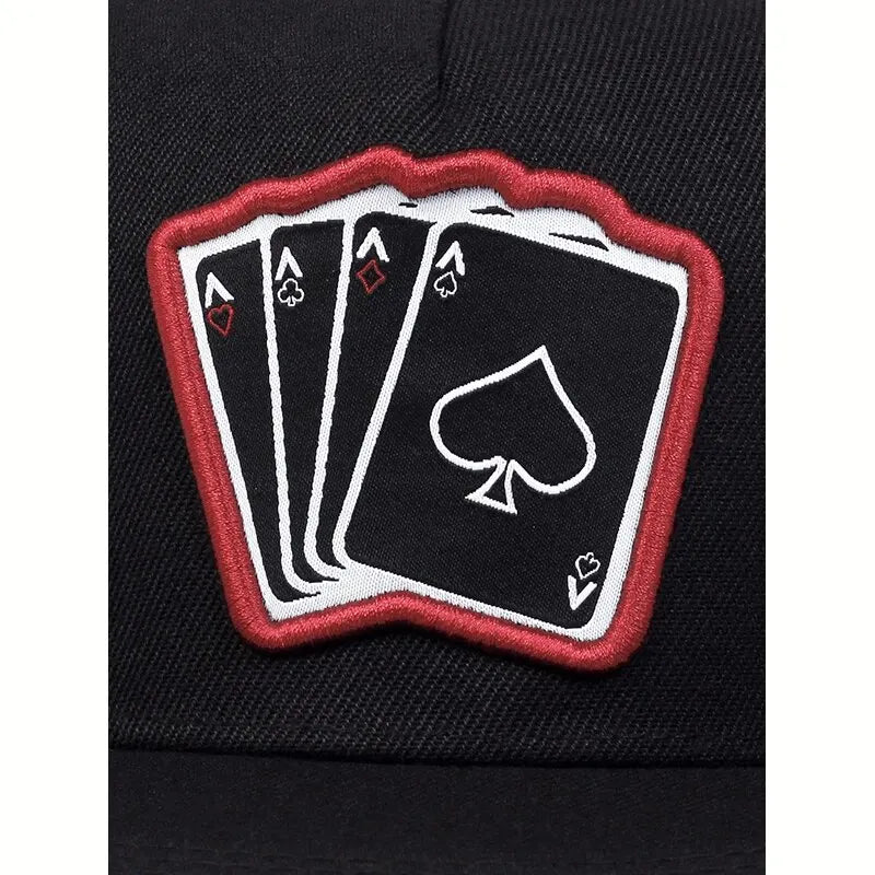 Playing Card Embroidery Snapback Hat Unisex