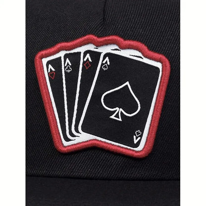 Playing Card Embroidery Snapback Hat Unisex