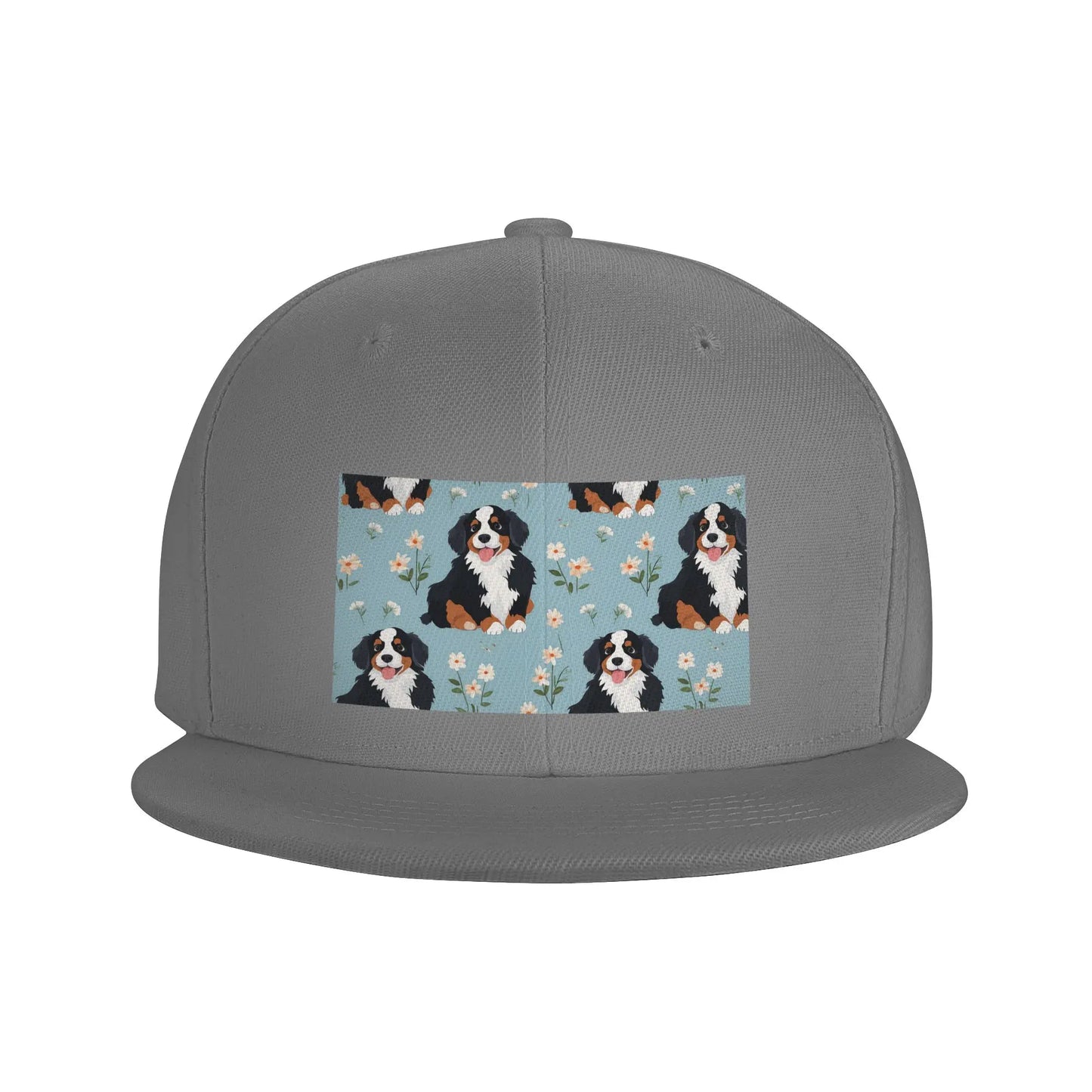 Cute Bernese Mountain Dog Cartoon Pattern Snapback Cap