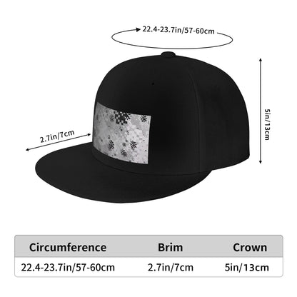 Black White Camouflage Pattern Snapback Cap