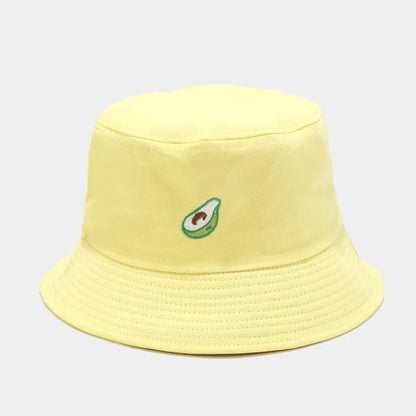 Cartoon Fruit Embroidered Cotton Bucket Hat