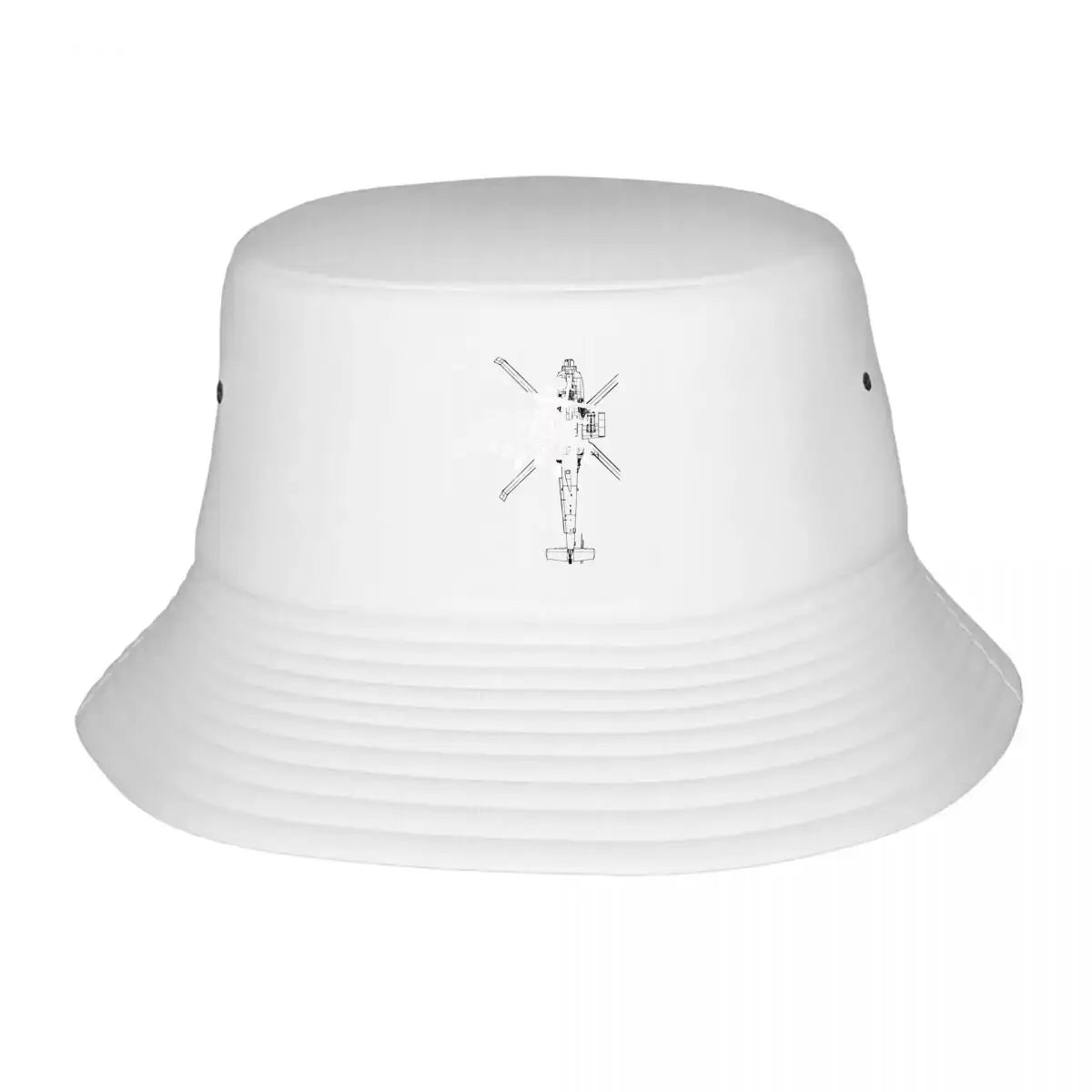 Apache Helicopter Blueprint Graphic Bucket Hat