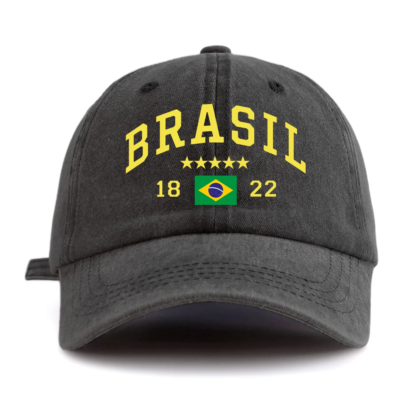 Brasil Print Washed Retro Baseball Cap