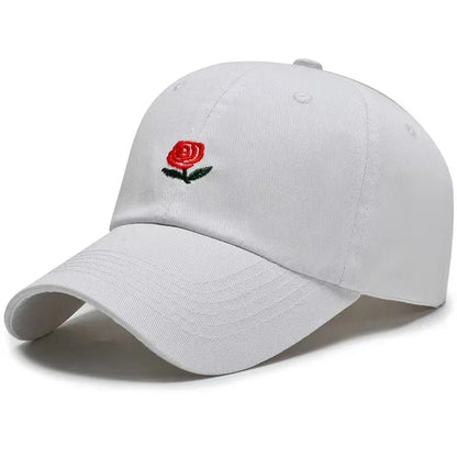 Rose Letter Embroidered Spring Baseball Cap