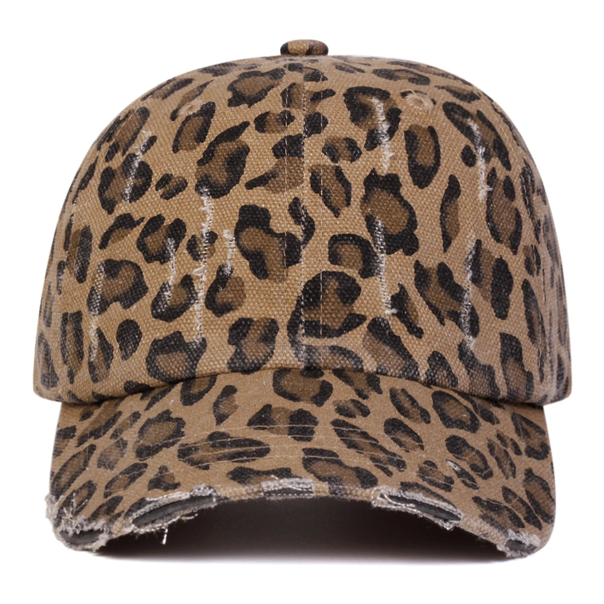Unisex Leopard Print with Holes Baseball Caps