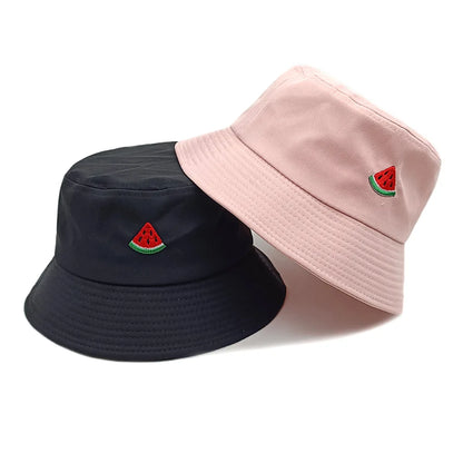 Watermelon Embroidered Foldable Summer Bucket Hat